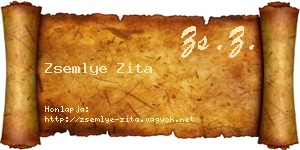 Zsemlye Zita névjegykártya